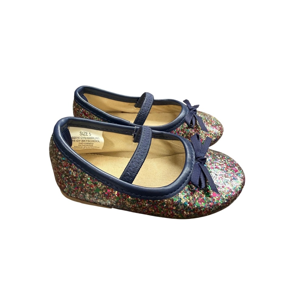 Gymboree Glitter Mary Jane Flats Toddler Girls Size 5 Navy Blue Sparkle Shoes
